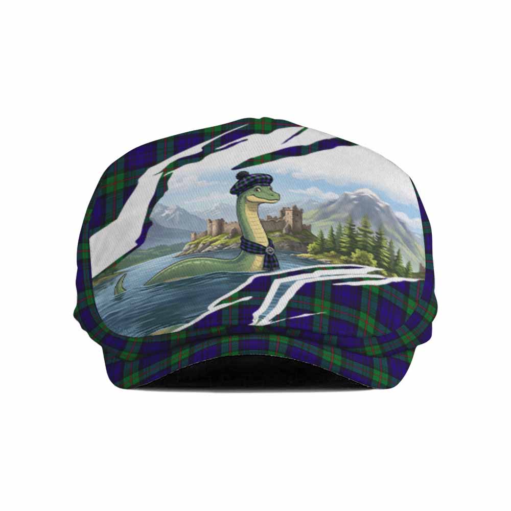 MacKinlay (McKinlay) Tartan Loch Ness Monster Scottish Heritage Art Flat Cap, Jeff Cap