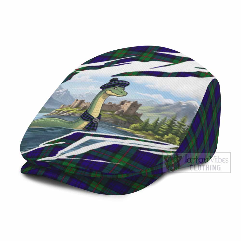 MacKinlay (McKinlay) Tartan Loch Ness Monster Scottish Heritage Art Flat Cap, Jeff Cap