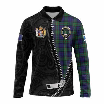 MacKinlay (McKinlay) Tartan Long Sleeve Polo Shirt New Zealand Pattern Unique Zipper Stylized