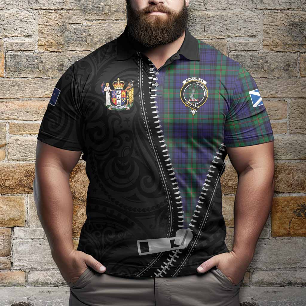 MacKinlay (McKinlay) Tartan Polo Shirt New Zealand Pattern Unique Zipper Stylized
