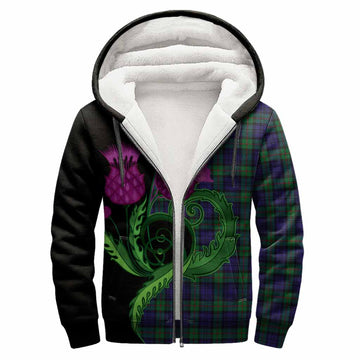 MacKinlay (McKinlay) Tartan Sherpa Hoodie Traditional Scottish Thistle