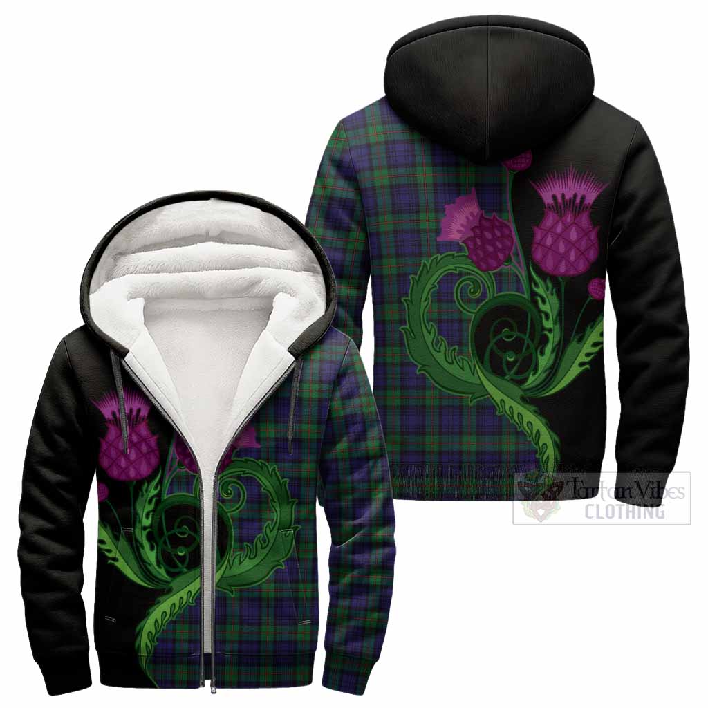 MacKinlay (McKinlay) Tartan Sherpa Hoodie Traditional Scottish Thistle