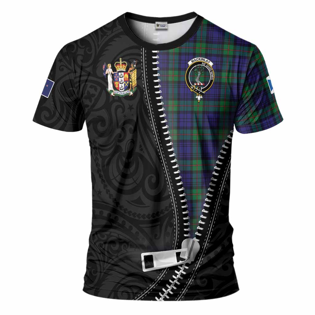 MacKinlay (McKinlay) Tartan T-Shirt New Zealand Pattern Unique Zipper Stylized