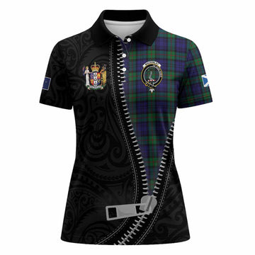 MacKinlay (McKinlay) Tartan Women Polo Shirt New Zealand Pattern Unique Zipper Stylized