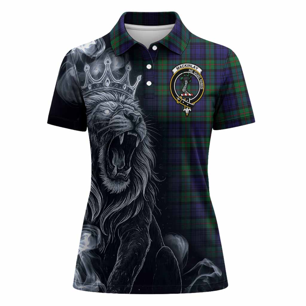 MacKinlay (McKinlay) Tartan Women Polo Shirt Roaring Lion Heritage