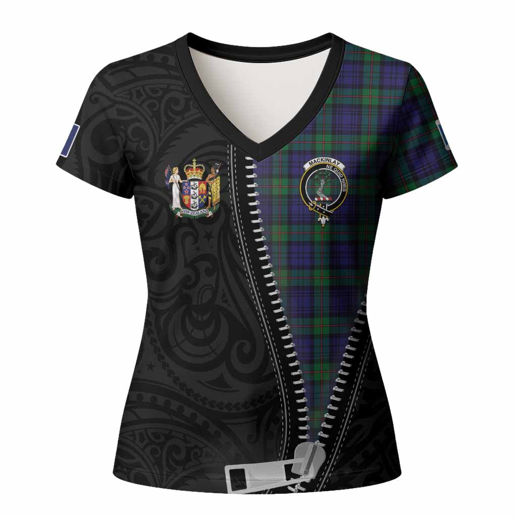 MacKinlay (McKinlay) Tartan Women T shirt New Zealand Pattern Unique Zipper Stylized