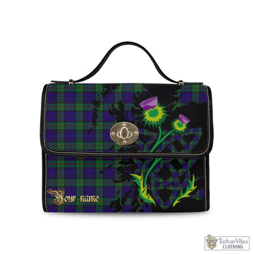 Tartan Vibes Clothing MacKinlay Modern Tartan Waterproof Canvas Bag with Scotland Map and Thistle Celtic Accents