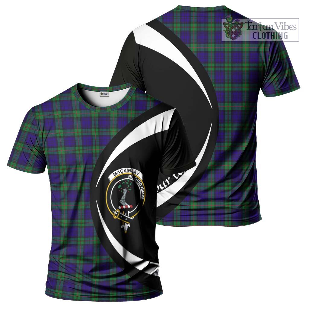 Tartan Vibes Clothing MacKinlay Modern Tartan T-Shirt with Family Crest Circle Style