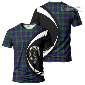 Tartan Vibes Clothing MacKinlay Modern Tartan T-Shirt with Family Crest Circle Style