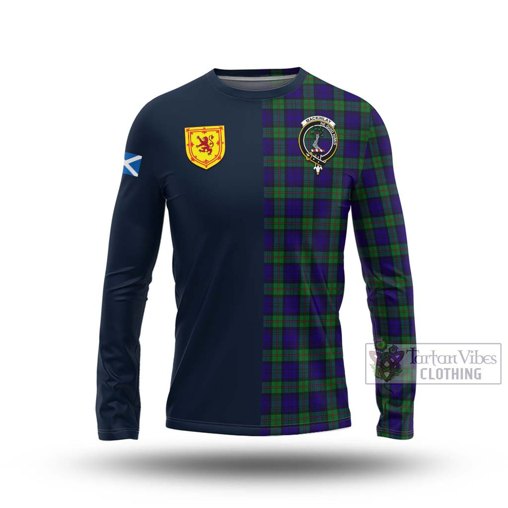 Tartan Vibes Clothing MacKinlay Modern Tartan Long Sleeve T-Shirt with Scottish Lion Royal Arm Half Style