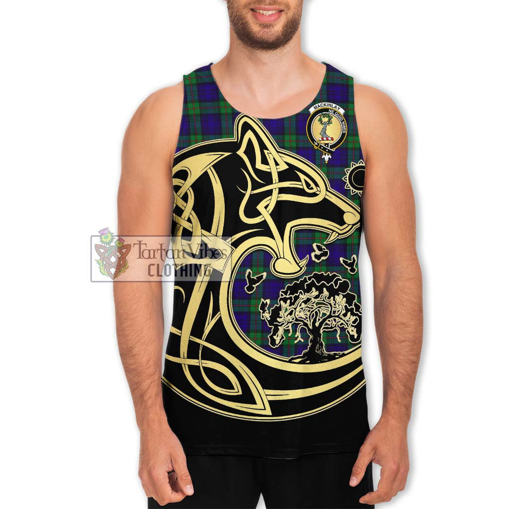 MacKinlay (McKinlay) Tartan Men's Tank Top with Family Crest Celtic Wolf Style Men - Tartan Vibes Clothing