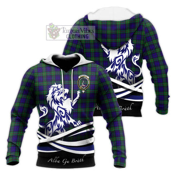 MacKinlay (McKinlay) Tartan Knitted Hoodie with Alba Gu Brath Regal Lion Emblem Unisex Knitted Pullover Hoodie - Tartanvibesclothing Shop
