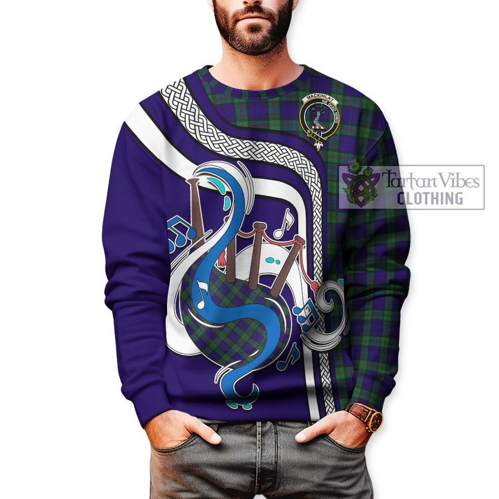 Tartan Vibes Clothing MacKinlay Modern Tartan Sweatshirt with Epic Bagpipe Style
