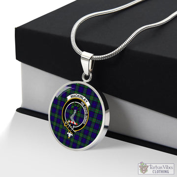 Tartan Vibes Clothing MacKinlay Modern Tartan Circle Necklace with Family Crest
