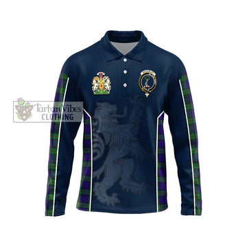 MacKinlay (McKinlay) Tartan Long Sleeve Polo Shirt with Family Crest and Lion Rampant Vibes Sport Style Unisex - Tartan Vibes Clothing