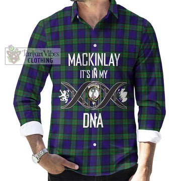 MacKinlay (McKinlay) Tartan Long Sleeve Button Shirt with Family Crest DNA In Me Style Men's Shirt S - Tartanvibesclothing Shop