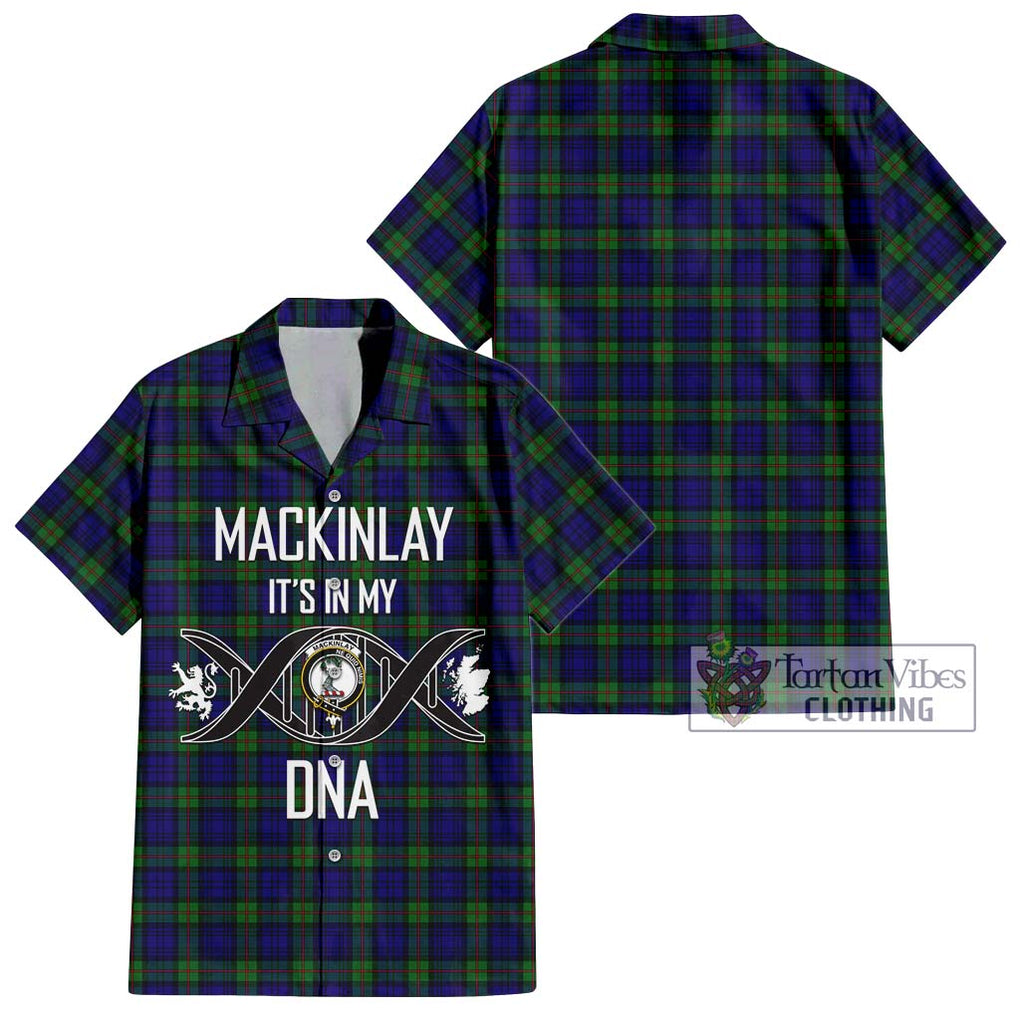 MacKinlay (McKinlay) Tartan Short Sleeve Button Shirt with Family Crest DNA In Me Style Kid - Tartanvibesclothing Shop