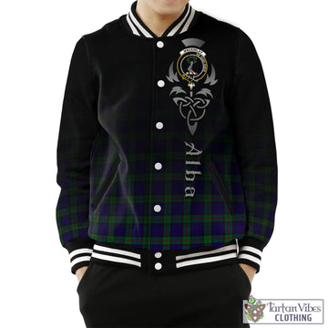 Tartan Vibes Clothing MacKinlay Modern Tartan Baseball Jacket Featuring Alba Gu Brath Family Crest Celtic Inspired