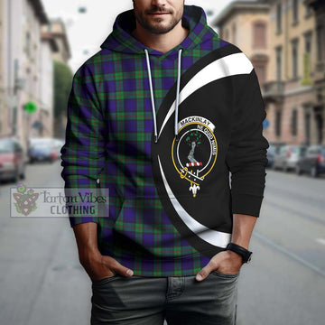 Tartan Vibes Clothing MacKinlay Modern Tartan Hoodie with Family Crest Circle Style