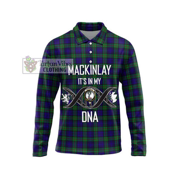 MacKinlay (McKinlay) Tartan Long Sleeve Polo Shirt with Family Crest DNA In Me Style Unisex - Tartanvibesclothing Shop