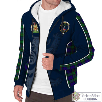 Tartan Vibes Clothing MacKinlay Modern Tartan Sherpa Hoodie with Family Crest and Lion Rampant Vibes Sport Style
