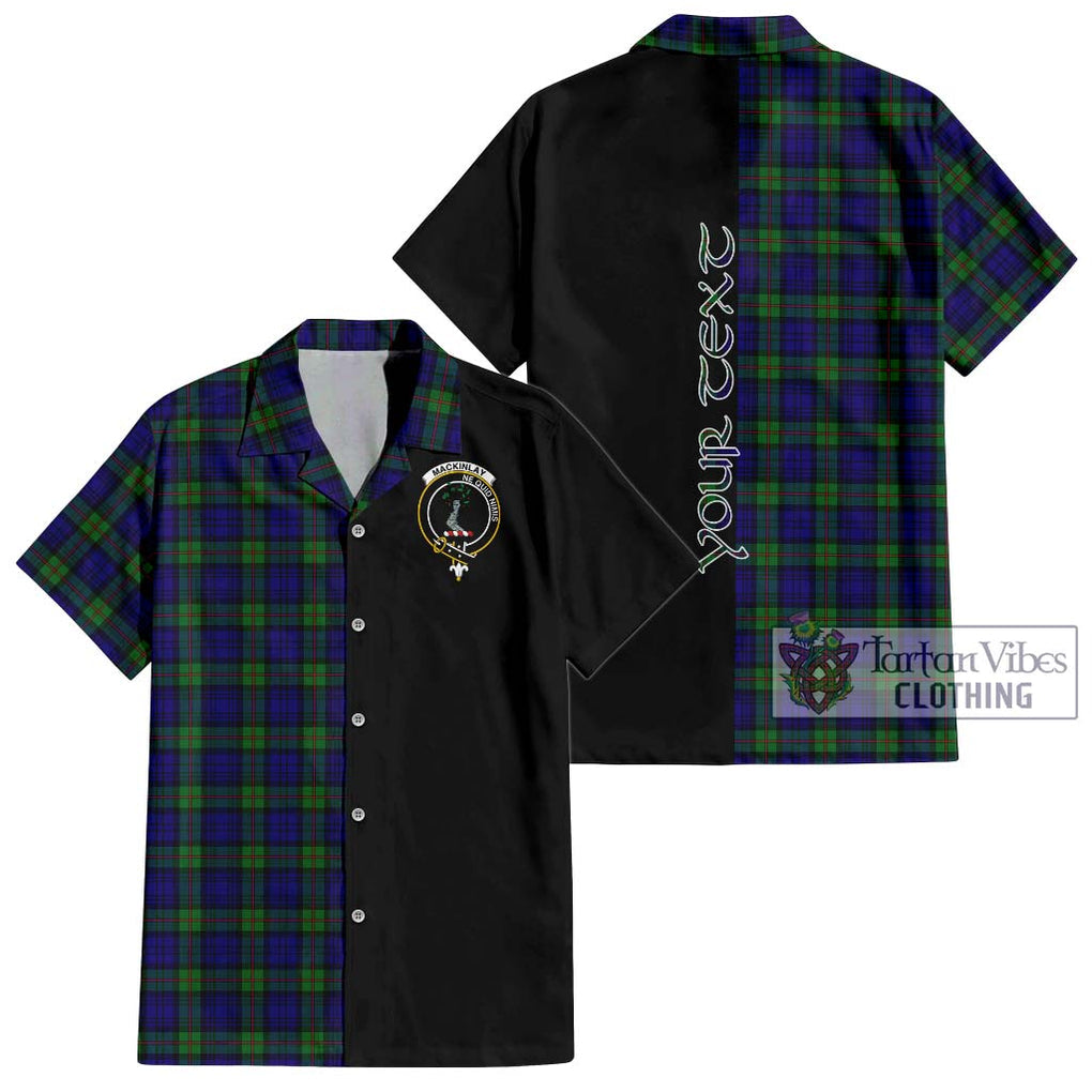 MacKinlay (McKinlay) Tartan Short Sleeve Button Shirt with Family Crest and Half Of Me Style Kid - Tartanvibesclothing Shop