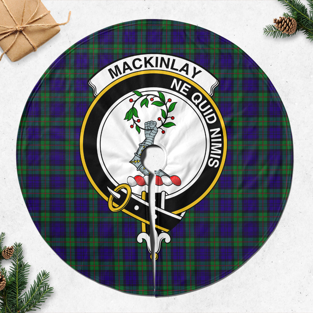 MacKinlay Modern Tartan Christmas Tree Skirt with Family Crest - Tartanvibesclothing