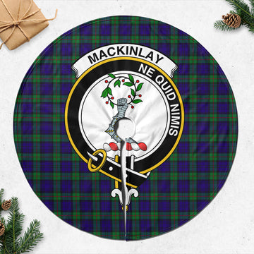 MacKinlay Modern Tartan Christmas Tree Skirt with Family Crest - Tartanvibesclothing