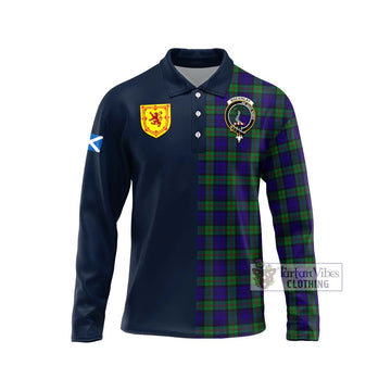 Tartan Vibes Clothing MacKinlay Modern Tartan Long Sleeve Polo Shirt with Scottish Lion Royal Arm Half Style