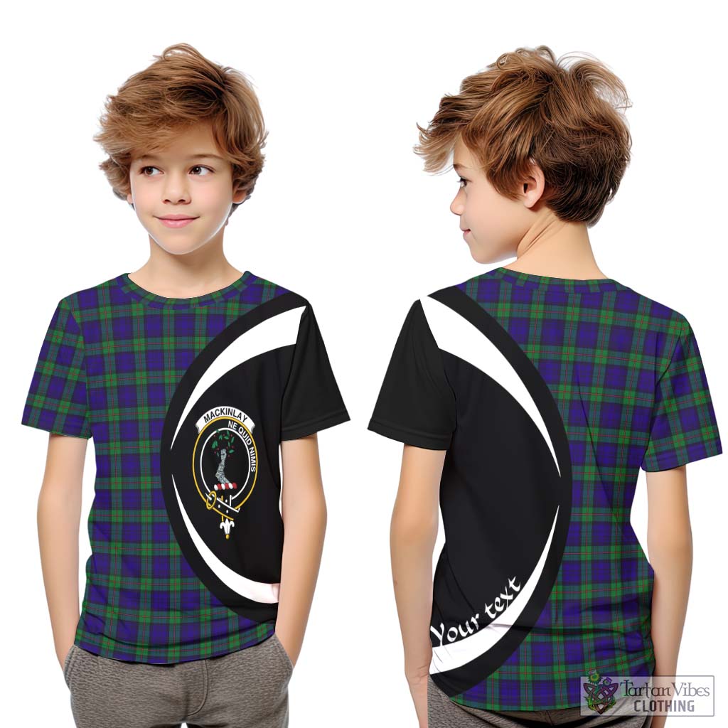 MacKinlay (McKinlay) Tartan Kid T-Shirt with Family Crest Circle Style Youth XL Size14 - Tartan Vibes Clothing