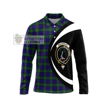 MacKinlay (McKinlay) Tartan Long Sleeve Polo Shirt with Family Crest Circle Style Unisex - Tartan Vibes Clothing