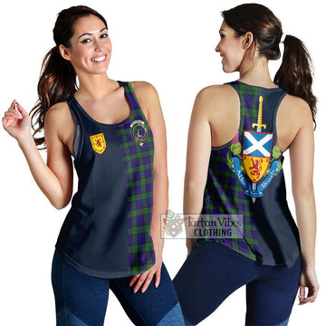 Tartan Vibes Clothing MacKinlay Modern Tartan Women's Racerback Tanks with Scottish Lion Royal Arm Half Style