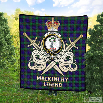 Tartan Vibes Clothing MacKinlay Modern Tartan Quilt with Clan Crest and the Golden Sword of Courageous Legacy