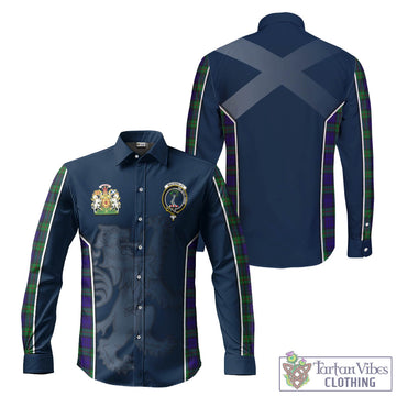 Tartan Vibes Clothing MacKinlay Modern Tartan Long Sleeve Button Up Shirt with Family Crest and Lion Rampant Vibes Sport Style