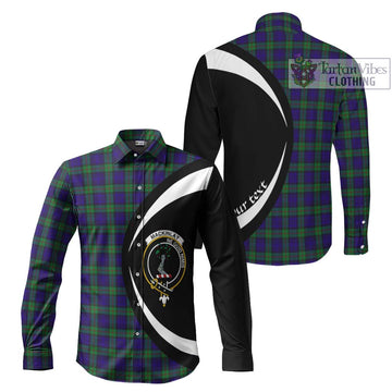 MacKinlay (McKinlay) Tartan Long Sleeve Button Up with Family Crest Circle Style Men's Shirt S - Tartan Vibes Clothing