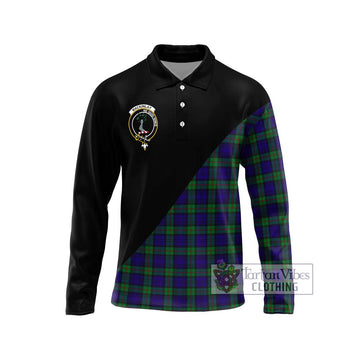 MacKinlay (McKinlay) Tartan Long Sleeve Polo Shirt with Family Crest and Military Logo Style Unisex - Tartanvibesclothing Shop