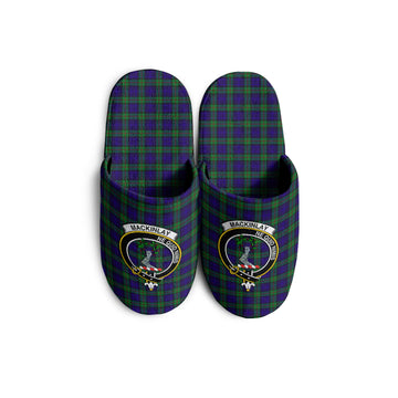 MacKinlay Modern Tartan Home Slippers with Family Crest - Tartanvibesclothing
