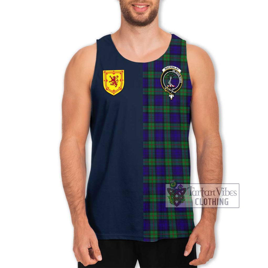 Tartan Vibes Clothing MacKinlay Modern Tartan Men's Tank Top with Scottish Lion Royal Arm Half Style