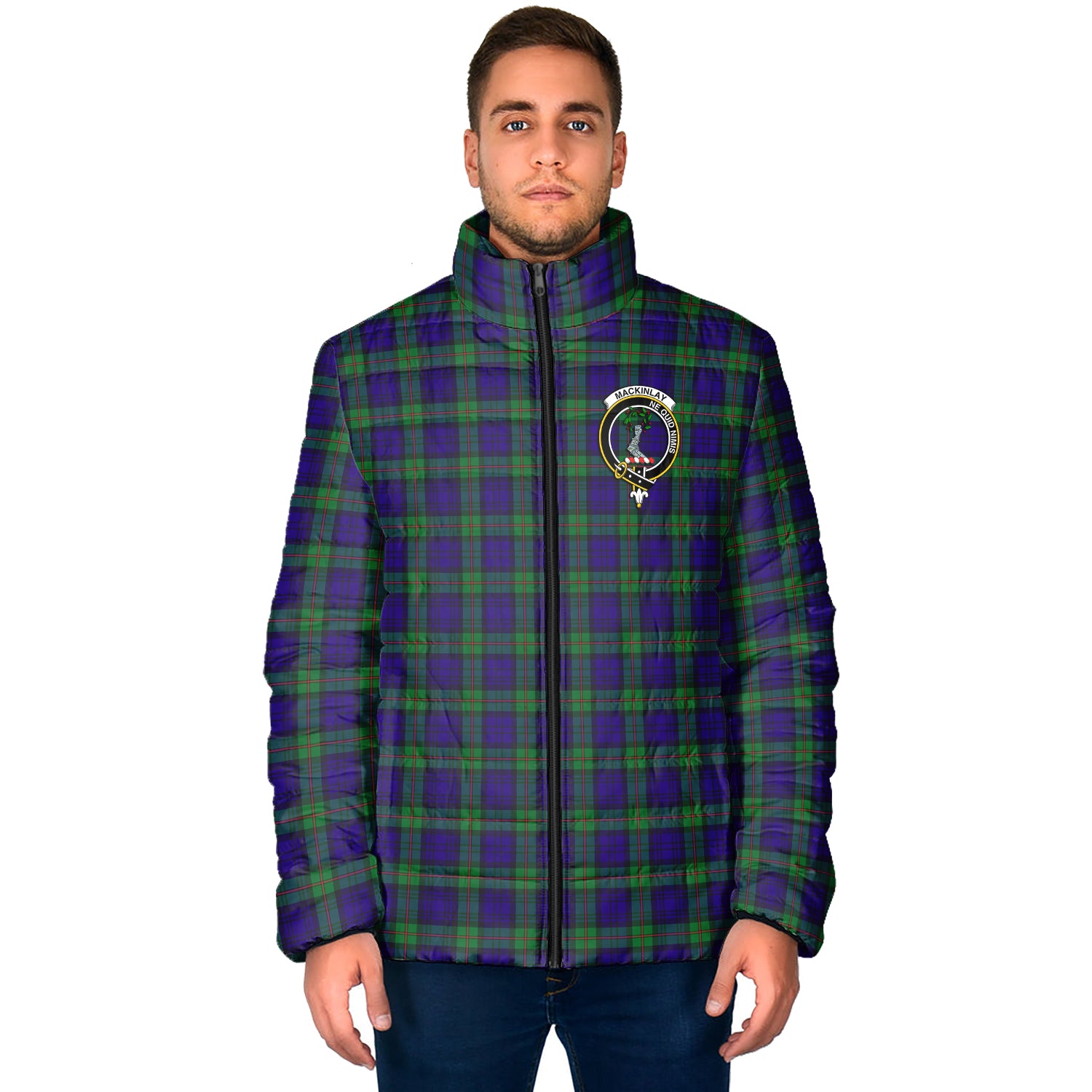 MacKinlay (McKinlay) Tartan Padded Jacket with Family Crest - Tartan Vibes Clothing