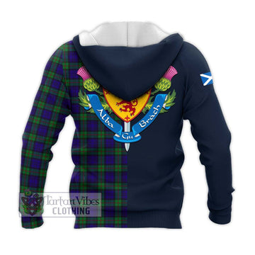 Tartan Vibes Clothing MacKinlay Modern Tartan Knitted Hoodie with Scottish Lion Royal Arm Half Style