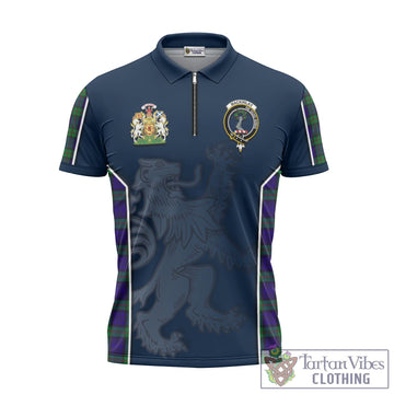 MacKinlay Modern Tartan Zipper Polo Shirt with Family Crest and Lion Rampant Vibes Sport Style