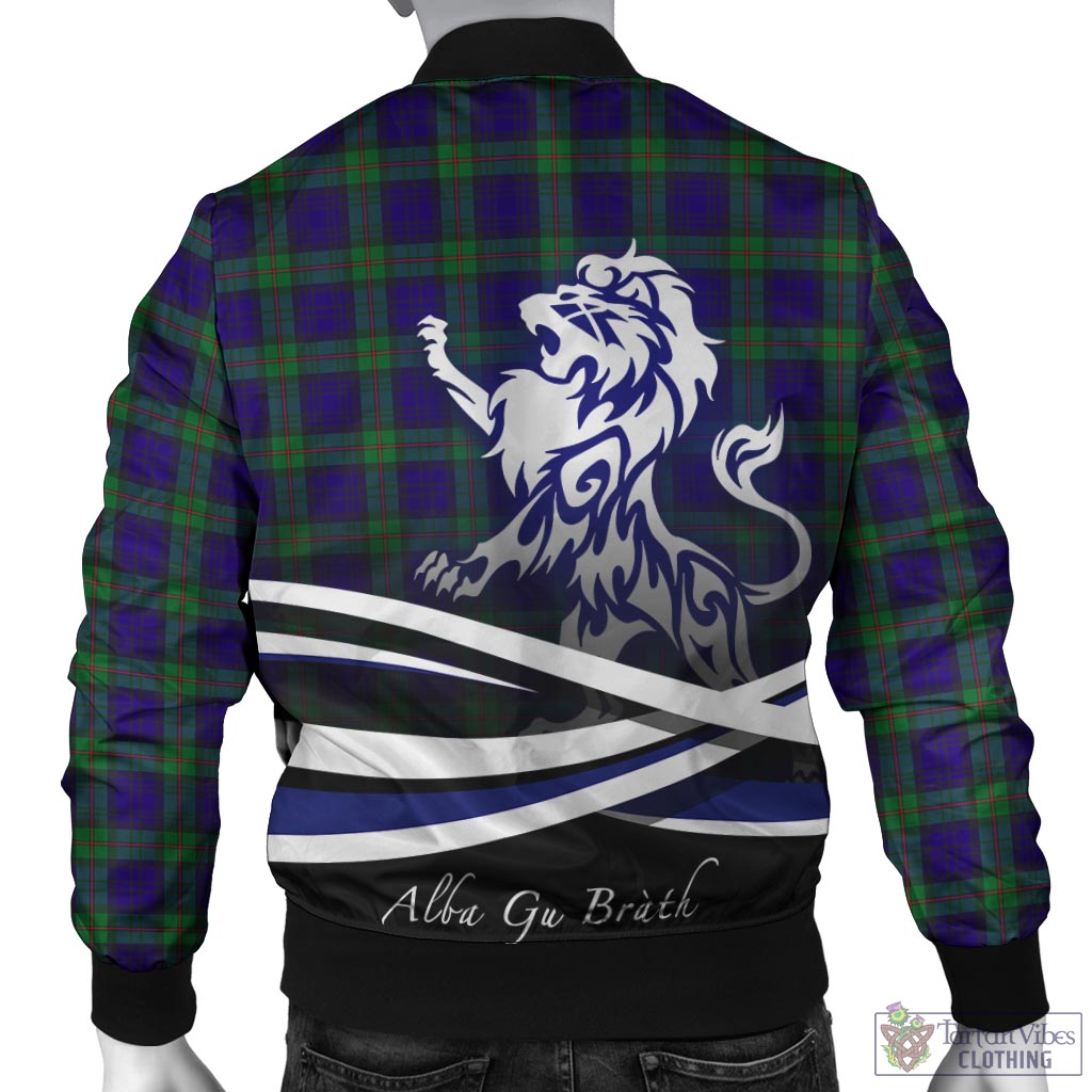 Tartan Vibes Clothing MacKinlay Modern Tartan Bomber Jacket with Alba Gu Brath Regal Lion Emblem
