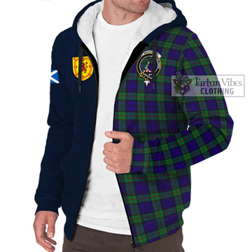 Tartan Vibes Clothing MacKinlay Modern Tartan Sherpa Hoodie with Scottish Lion Royal Arm Half Style