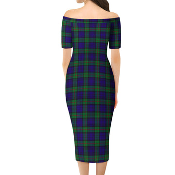 MacKinlay Modern Tartan Off Shoulder Lady Dress - Tartanvibesclothing