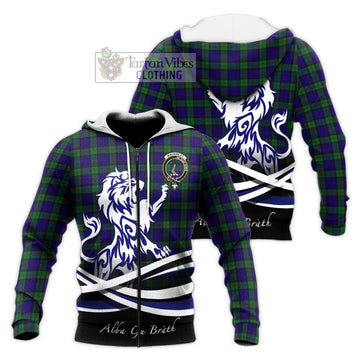 MacKinlay (McKinlay) Tartan Knitted Hoodie with Alba Gu Brath Regal Lion Emblem Unisex Knitted Zip Hoodie - Tartanvibesclothing Shop