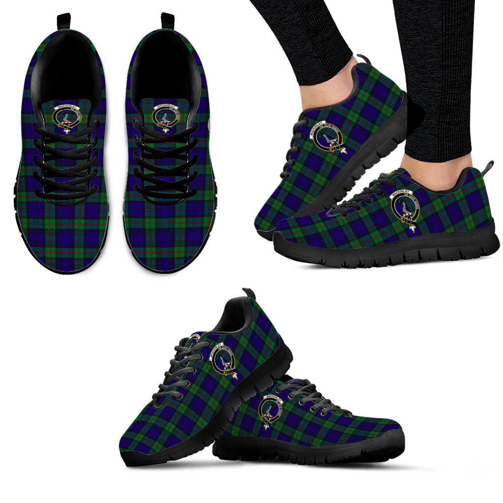 MacKinlay (McKinlay) Tartan Sneakers with Family Crest - Tartan Vibes Clothing