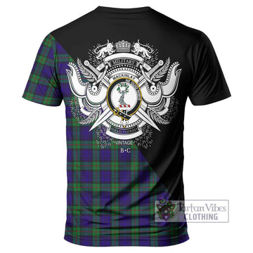MacKinlay (McKinlay) Tartan T-Shirt with Family Crest and Military Logo Style - Tartanvibesclothing Shop