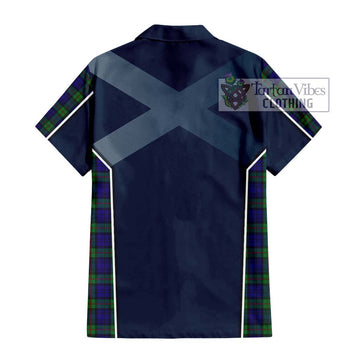MacKinlay (McKinlay) Tartan Short Sleeve Button Shirt with Family Crest and Lion Rampant Vibes Sport Style - Tartan Vibes Clothing