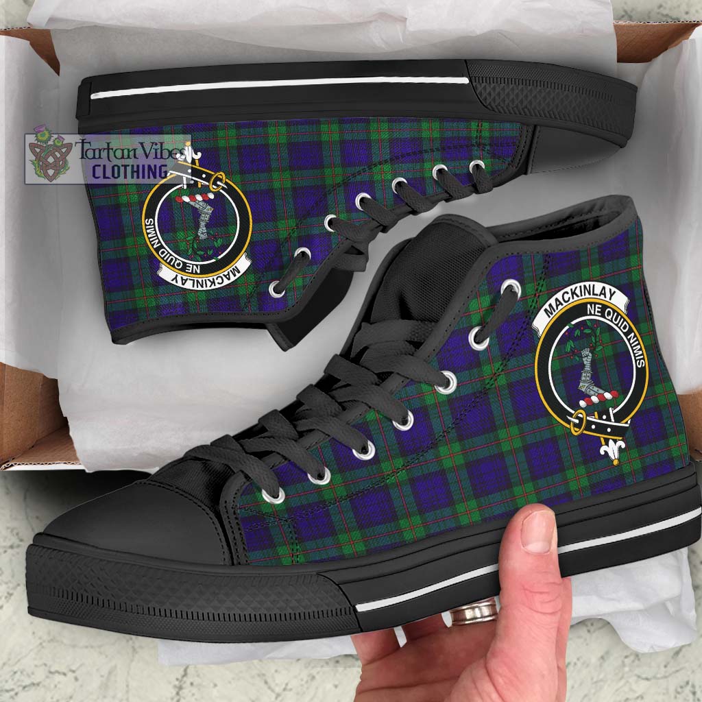Tartan Vibes Clothing MacKinlay Modern Tartan High Top Shoes with Family Crest