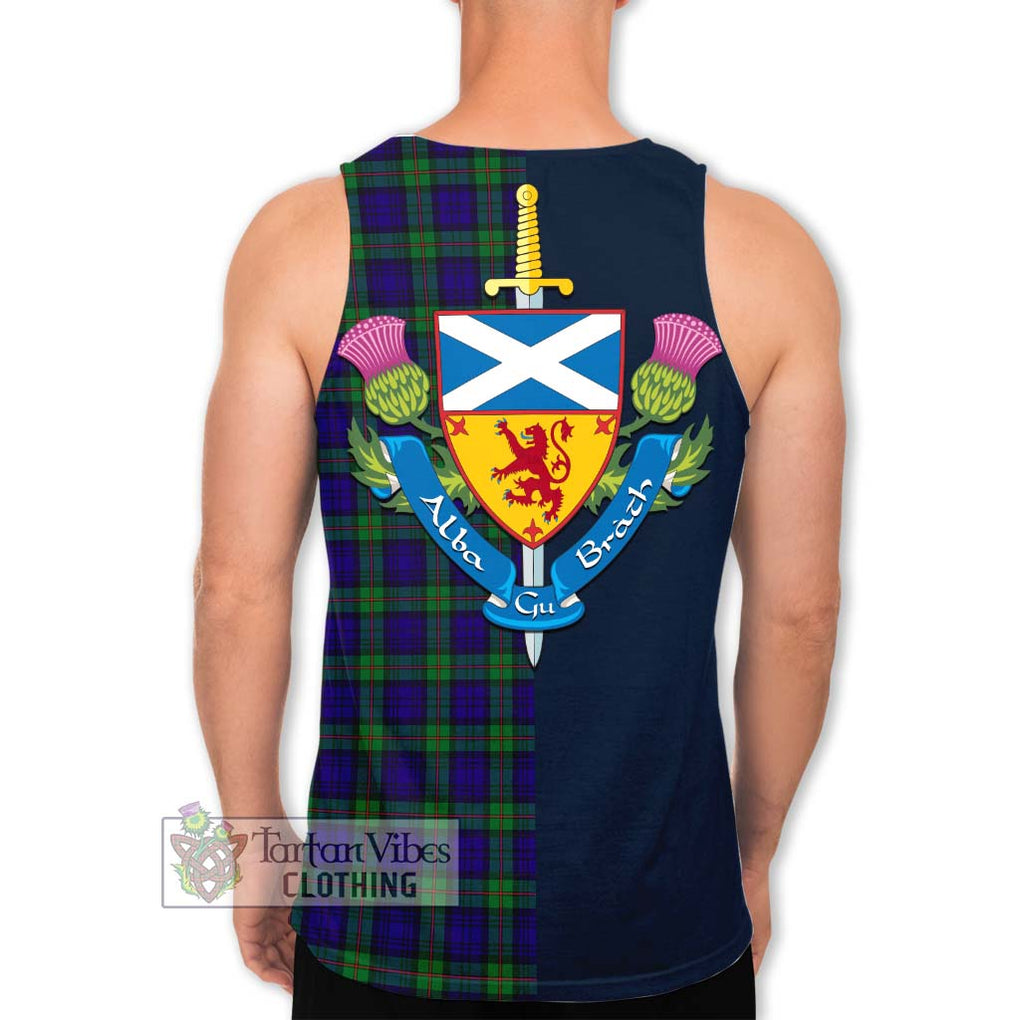 Tartan Vibes Clothing MacKinlay Modern Tartan Men's Tank Top with Scottish Lion Royal Arm Half Style